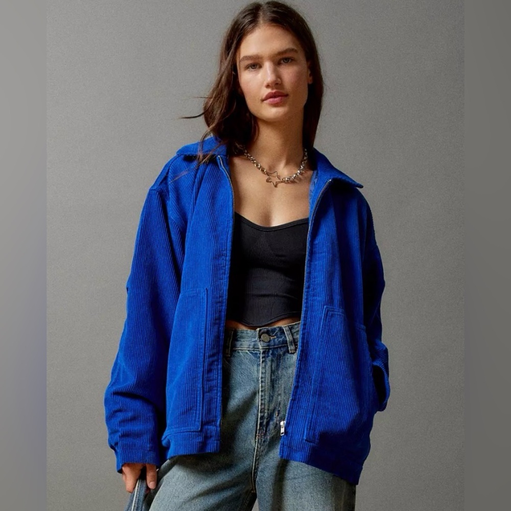Urban Outfitters BDG Vibrant Blue Oversized Corduroy Jacket Sz M